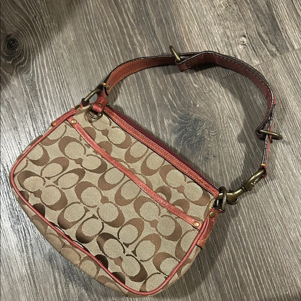Vintage Y2K Coach Brown and Tan‎ Leather Bag